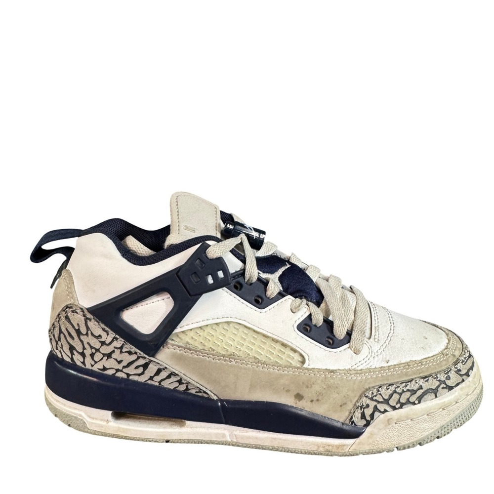 Jordan Spizike White Navy Blue Elephant Print Basketball Shoes Women's 6
